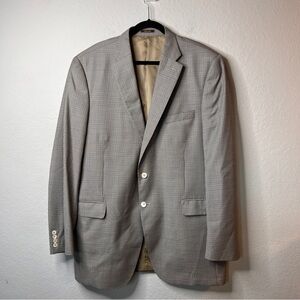 Peter Millar Wool Sport Coat 46XT Brown Blue Black Micro Houndstooth